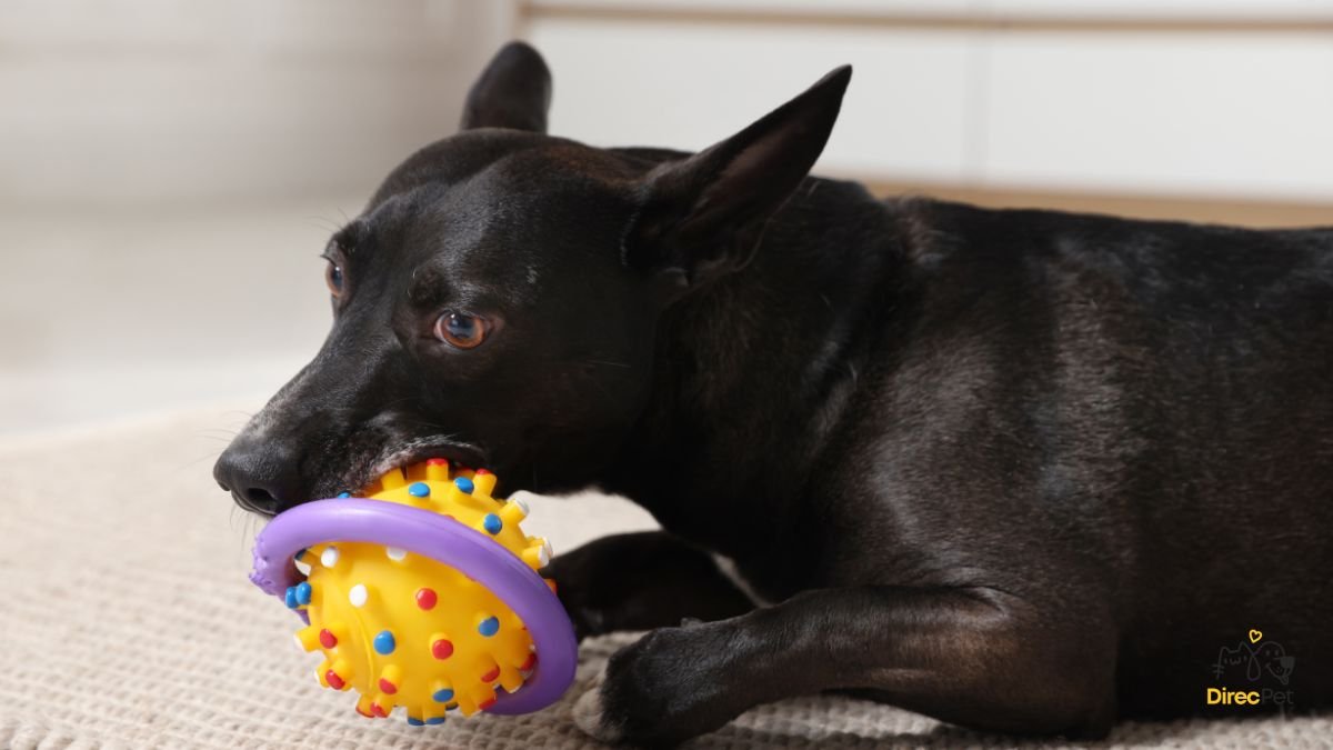 Cachorro-brincando-com-brinquedo-interativo-em-casa Por que o cachorro morde o dono? Causas reais e como agir com segurança