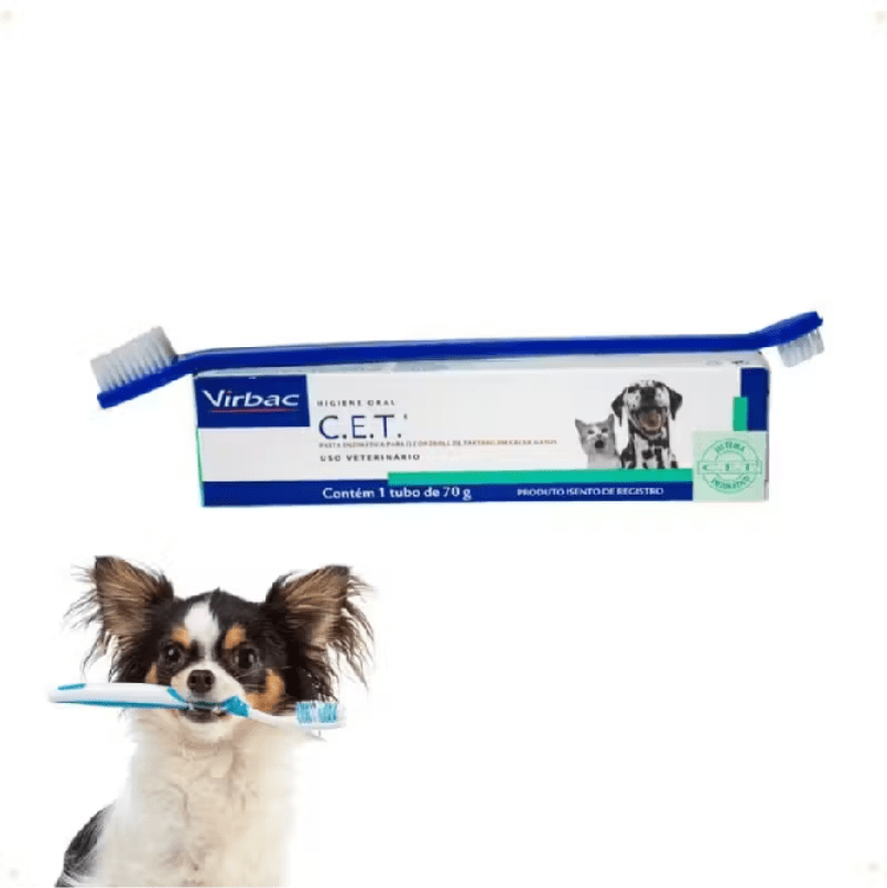 Kit-Escova-Dental-Pasta-Enzimatica Como acabar com o mau hálito do cachorro de forma natural e eficaz