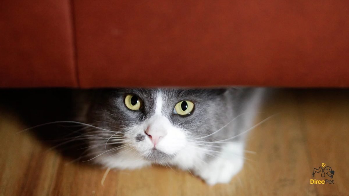 Gato-se-escondendo-atras-de-um-sofa Gato nervoso ou agressivo? Entenda o motivo e resolva rápido!